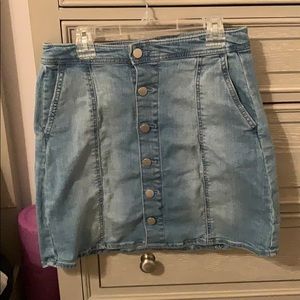 light wash denim skirt